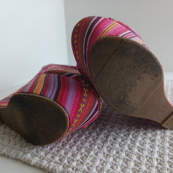 Women’s SZ 7 Summer Espadrille, Peep Toe, Platform Shoe Pink Shoe - Picture 7 of 7